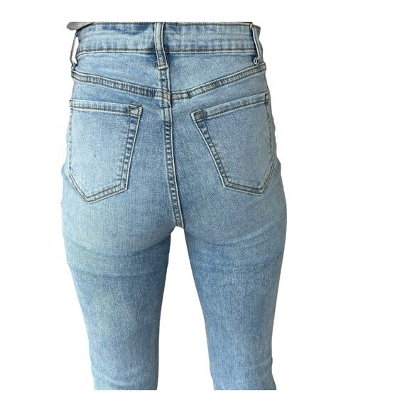 Skinny Fries Flare Jeans Womens Size 5 Hi Waist Distressed Retro 70s Grunge Boho - Picture 8 of 12